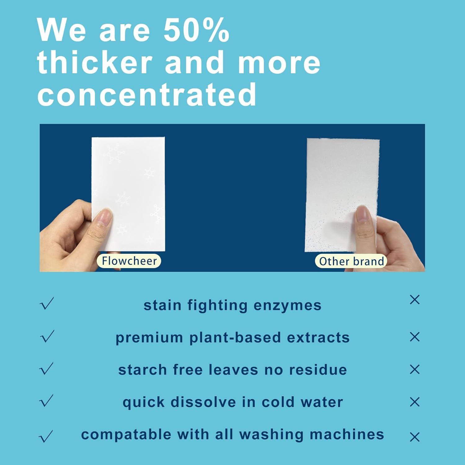 image:imageFlowCheer Laundry Detergent Sheets 10 Loads Fragrance Free PlasticFree Powerful Cleaning Liquidless Washer Sheets Travel Laundry Sheet Low WasteFresh