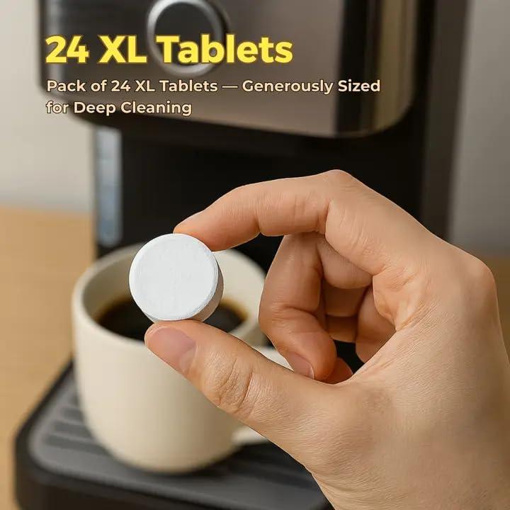 image:imageflowcheer Descaler Tablets 24 Pack Universal Coffee Maker Cleaner for Breville Jura Keurig Nespresso DeLonghi Removes Limescale Improves Taste amp Extends Life 1 Year Supply1 Count Pack of 24