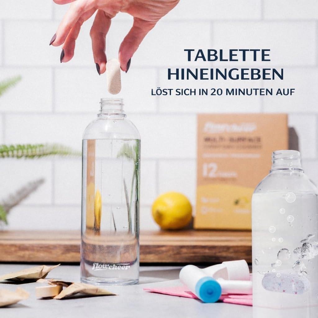 image:imageflowcheer MultiSurface Cleaner Kits2 Pack Reusable Spray Bottles amp 4 Pack All Purpose Cleaner Refills Tablet 4 x 169 Fl oz Bottles of Spray Cleaner Lemon and Lavender ScentLemon