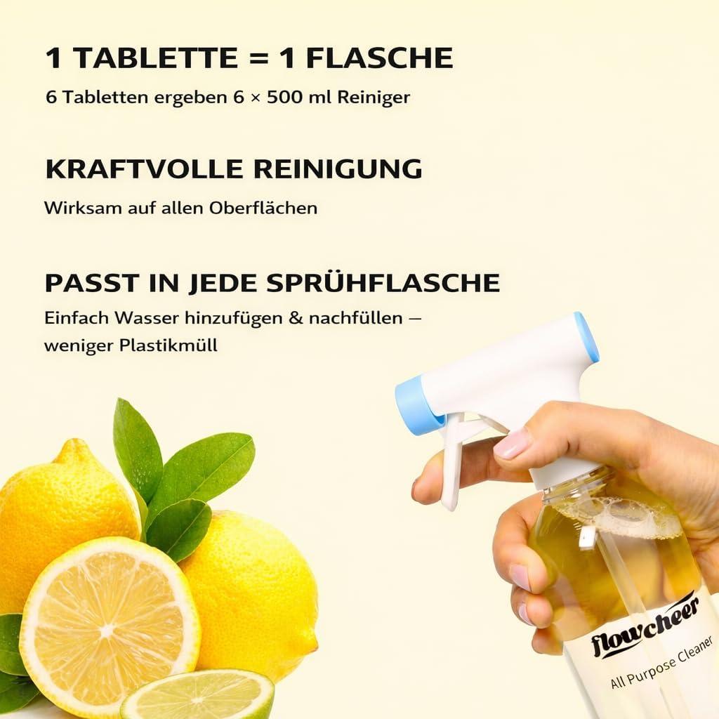 image:imageflowcheer MultiSurface Cleaner Kits2 Pack Reusable Spray Bottles amp 4 Pack All Purpose Cleaner Refills Tablet 4 x 169 Fl oz Bottles of Spray Cleaner Lemon and Lavender Scentvariety6