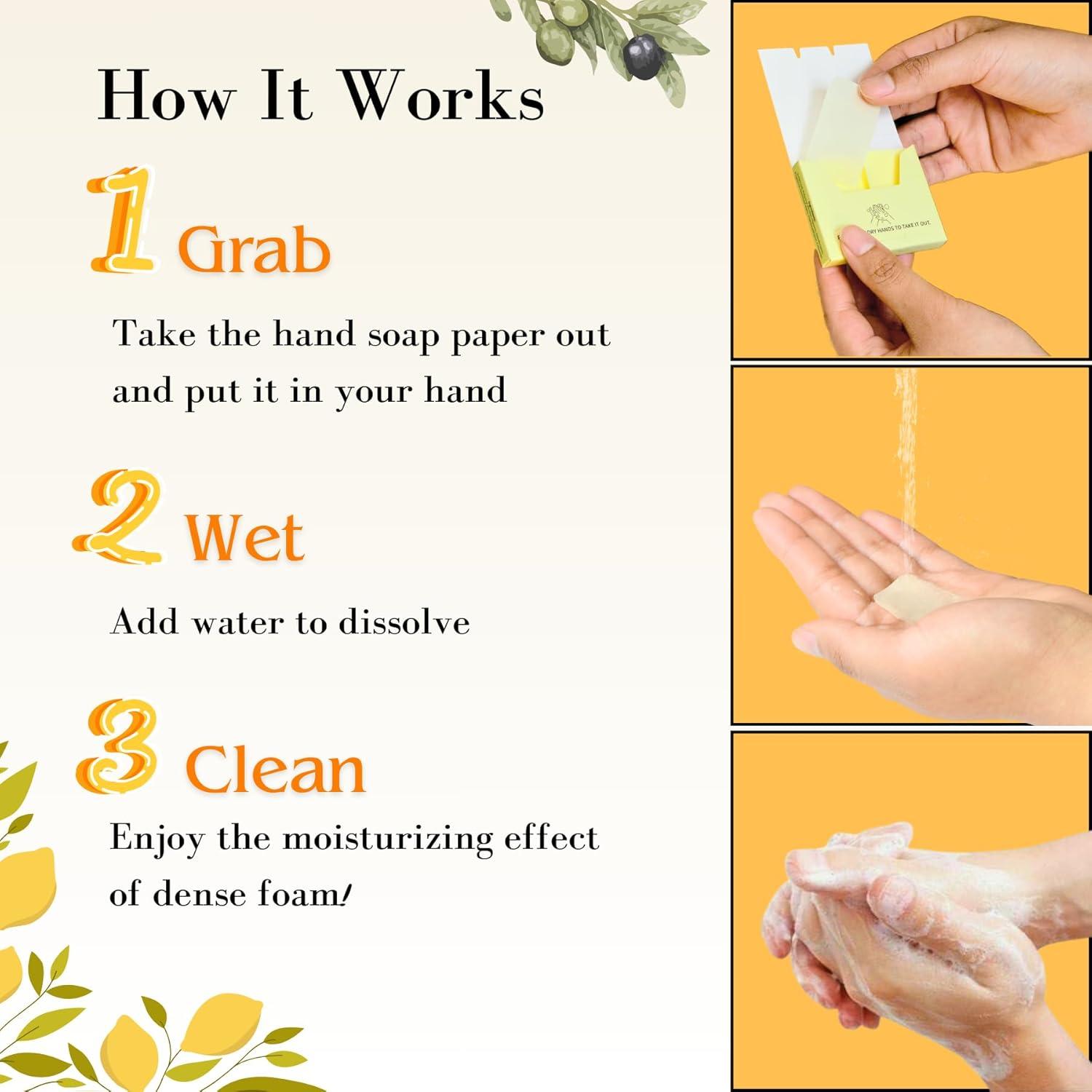 image:imageflowcheer Paper Soap Sheets 360 Pcs Lemon Coconut Blueberry Scents Portable Travel Soap Sheets Eco Dissolvable for Camping Travel Hiking Outdoor amp OntheGo Hand WashingCoconut