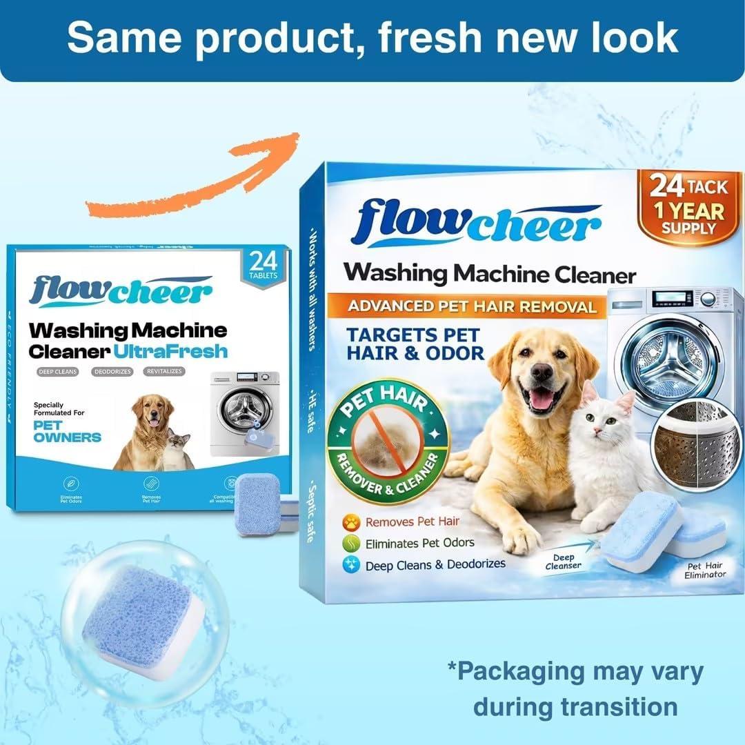 image:imageflowcheer Washing Machine Cleaner for Pet Hair amp Odor Deep Cleaning Tablets for Washer Drum amp Tub Breaks Down OdorCausing Buildup Loosens Pet Hair Residue 24 Tablets 1 Year SupplyFor Pet Owner
