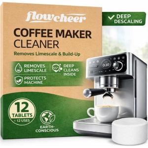 image:imageflowcheer Descaler Tablets 24 Pack  Universal Coffee Maker Cleaner for Breville Jura Keurig Nespresso DeLonghi  Removes Limescale Improves Taste amp Extends Life  1 Year Supply1 Count Pack of 12