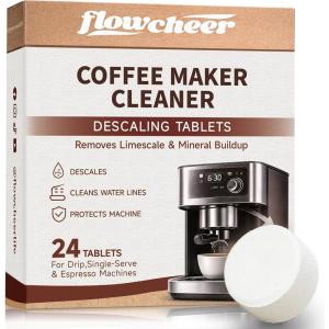 image:imageflowcheer Descaler Tablets 24 Pack  Universal Coffee Maker Cleaner for Breville Jura Keurig Nespresso DeLonghi  Removes Limescale Improves Taste amp Extends Life  1 Year Supply1 Count Pack of 24