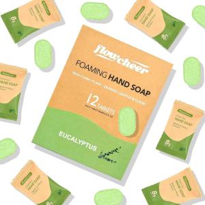 image:imageflowcheer Foaming Hand Soap Tablet Refills 12 Pack Makes 12 x 9 fl oz Lemon Scented soap tablets Fresh amp Clean Handwash No Plastic BottleEucalyptus