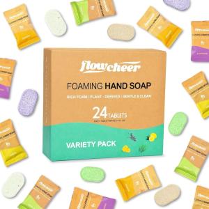 image:imageflowcheer Foaming Hand Soap Tablet Refills 12 Pack Makes 12 x 9 fl oz Lemon Scented soap tablets Fresh amp Clean Handwash No Plastic Bottlevanilla lavender lemon orange