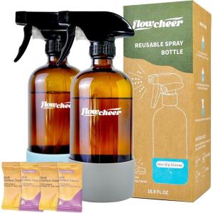 image:imageflowcheer MultiSurface Cleaner Kits2 Pack Reusable Spray Bottles amp 4 Pack All Purpose Cleaner Refills Tablet 4 x 169 Fl oz Bottles of Spray Cleaner Lemon and Lavender Scentvariety