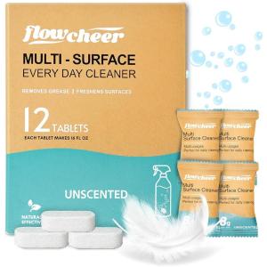 image:imageflowcheer MultiSurface Cleaner Kits2 Pack Reusable Spray Bottles amp 4 Pack All Purpose Cleaner Refills Tablet 4 x 169 Fl oz Bottles of Spray Cleaner Lemon and Lavender ScentUnscented