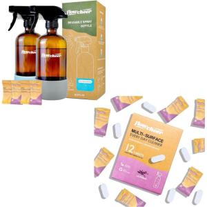 image:imageflowcheer MultiSurface Cleaner Reusable Spray Bottles  All Purposes Cleaner RefillsHouseholdampKitchen Cleaning12 Pack Makes 204 fl oz Bottles of Spray Cleaner Lemon and Lavender Scent