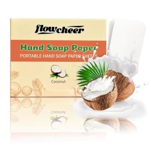 image:imageflowcheer Paper Soap Sheets 360 Pcs  Lemon Coconut Blueberry Scents Portable Travel Soap Sheets Eco Dissolvable for Camping Travel Hiking Outdoor amp OntheGo Hand WashingCoconut