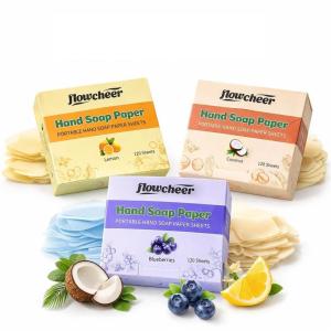 image:imageflowcheer Paper Soap Sheets 360 Pcs  Lemon Coconut Blueberry Scents Portable Travel Soap Sheets Eco Dissolvable for Camping Travel Hiking Outdoor amp OntheGo Hand WashingVariety
